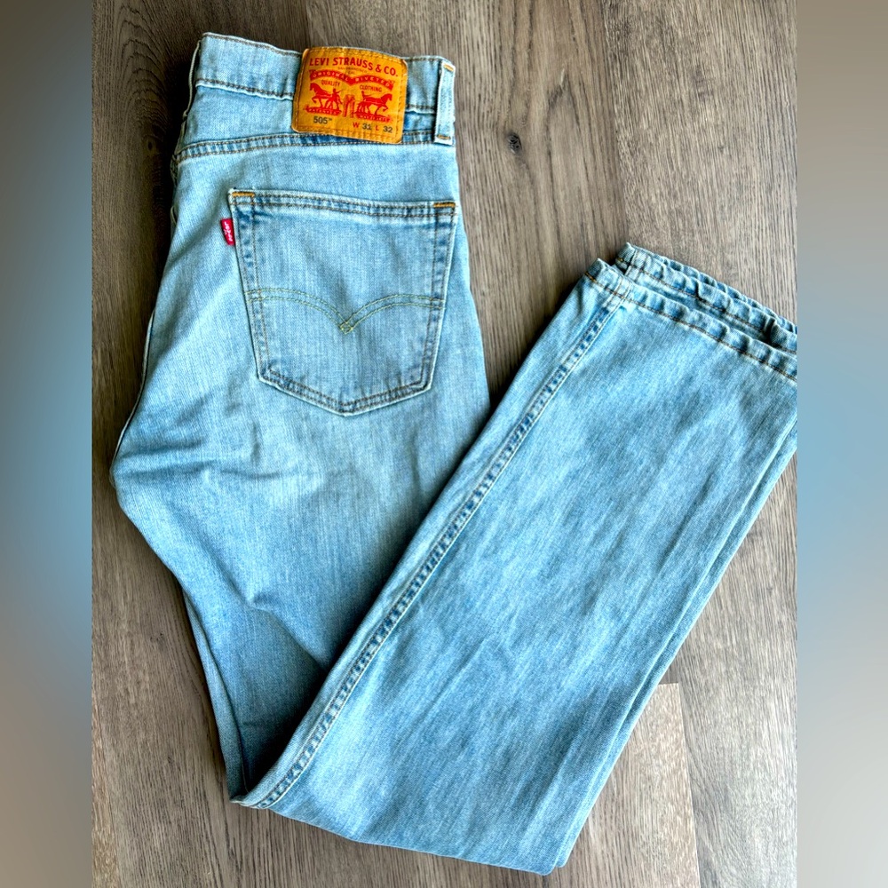 Levi's 505 Denim Jeans Medium Wash Straight Leg Sz.31w